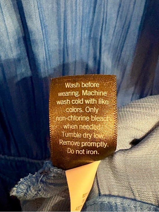 Simply Vera Vera Wang Blue Pleated Flutter Sleeve Mini Dress XL - Picture 6 of 7